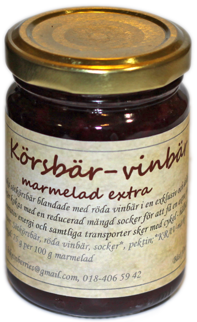 bild Körsbärs-vinbärsmarmelad
